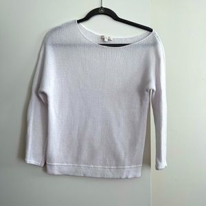 Minnie Rose asymmetrical slightly off shoulder waffle top.